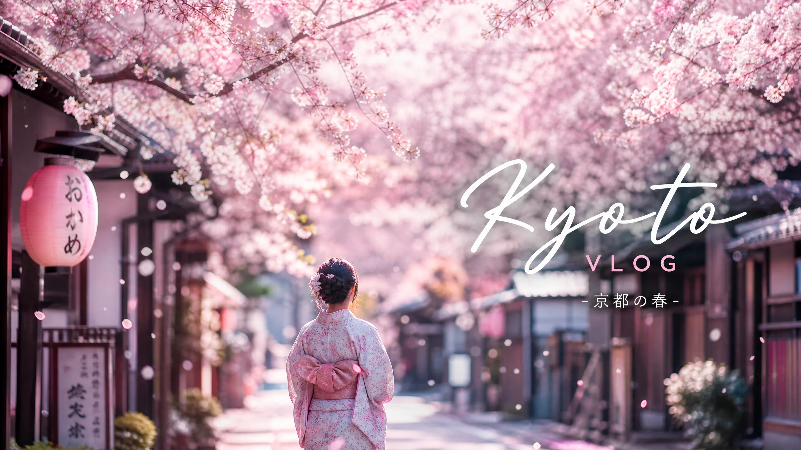 樱花街道慢动作素材